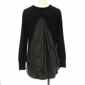sacai luck カーディガン ニット 長袖 切替 無地 1 ブラック