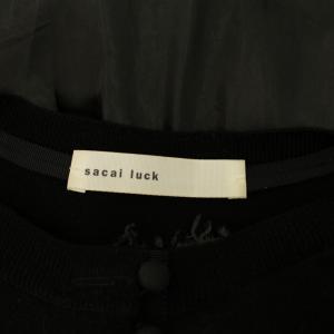 sacai luck カーディガン ニット 長袖 切替 無地 1 ブラック