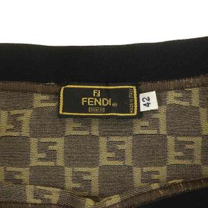 FENDI タイトスカート ひざ丈 ズッカ柄 42 ベージュ カーキ ブラック