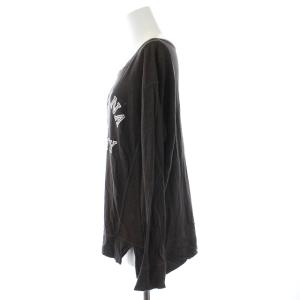 AMERICANA Tシャツ カットソー ロンT 長袖 ロゴプリント 茶 ブラウン