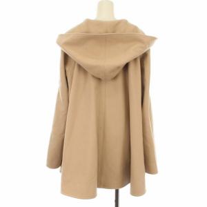 ELIN フーディーコート フーデッドコート ミドル フレア ウール 38 ピンクベージュ