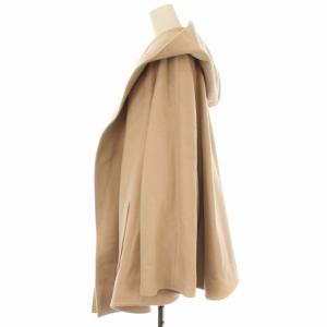 ELIN フーディーコート フーデッドコート ミドル フレア ウール 38 ピンクベージュ