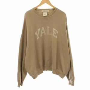 トレーナー スウェット プルオーバー プリント 長袖 ビッグシルエット 裏起毛 F ベージュ