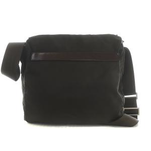 PRADA VELA ショルダーバッグ メッセンジャーバッグ ポシェット 三角プレート ナイロン カーキ