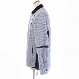 sacai 21SS Cotton Poplin Shirt ジャケット ドッキング ストライプ 1 ネイビー