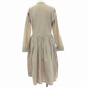 JIL SANDER シャツ ワンピース ロング バンドカラー 長袖 36 S ベージュ