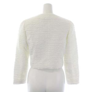 René TISSUE 18年製 ノーカラーツイードジャケット 34 ホワイト