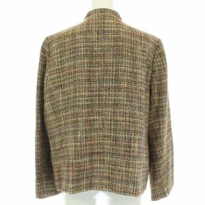 Leilian スーツ セットアップ ジャケット スカート ロング ミモレ フレア ツイード ベロア切替 シルク混