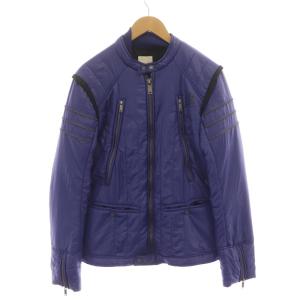 ブルゾン 中綿ジャケット ジップアップ ナイロン L ブルー
