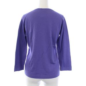 JOHN SMEDLEY 七分袖 ニット カットソー Vネック コットン S パープル タグ付き