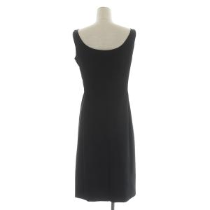 PRADA タイトワンピース ノースリーブ ひざ丈 42 ブラック