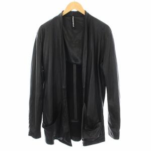 18SS シープレザー カーディガン 羊革 M 黒