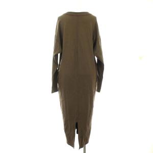 Deuxieme Classe 20AW ワンピース ロング ジャージー 薄手 スウェット Vネック 長袖 F ブラウン