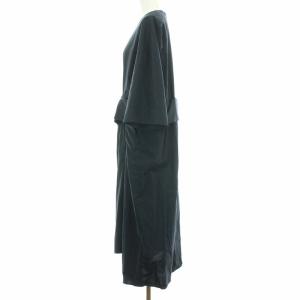 ENFOLD 18AW ワンピース ロング 七分袖 ベルト フリル 36 ネイビー