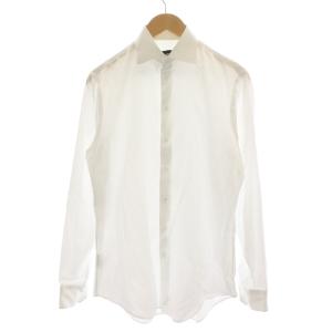 GIORGIO ARMANI ホリゾンタルカラーシャツ 長袖 コットン 39/15.5 L ホワイト