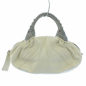 FENDI ミニスパイバッグ ハンドバッグ レザー 総柄 白