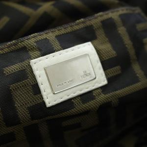 FENDI ミニスパイバッグ ハンドバッグ レザー 総柄 白