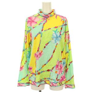 カットソー 長袖 花柄 ハイネック 42 マルチカラー