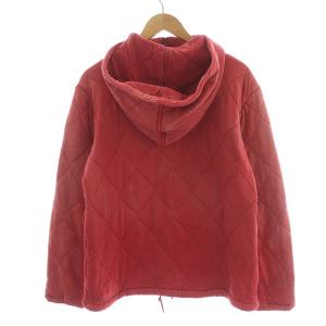 RRL パーカー 中綿 キルティング プルオーバー ハーフジップ フード 長袖 コットン S レッド