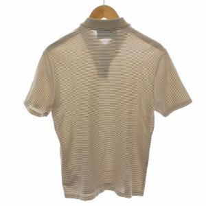 PRADA ポロシャツ ボーダー コットン 半袖 L ベージュ