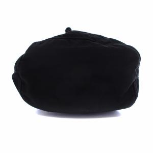 PRADA ヴィンテージ ハンドポーチ 巾着 三角プレート ナイロン レザー イタリア製 ブラック