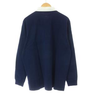 POLO RALPH LAUREN ラガーシャツ 長袖 切替 コットン L ネイビー ホワイト