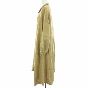 nest Robe シャツワンピース ロング スタンダードカラー 長袖 麻 リネン ベージュ