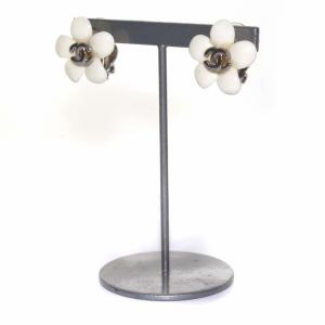 CHANEL ヴィンテージ 05P イヤリング ココマーク フラワー ホワイト