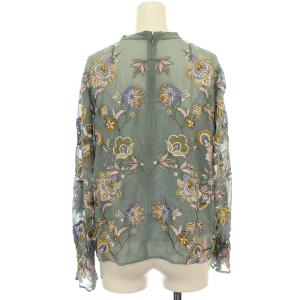 GRACE CONTINENTAL 21SS ブラウス レース 花柄 刺繍 36 セージグリーン