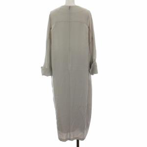 ebure マキシブラウスワンピース ロング 長袖 36 ライトグレー