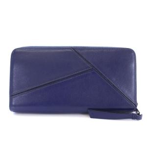 LOEWE パズル 長財布 ラウンドファスナー アナグラム 紺 261701