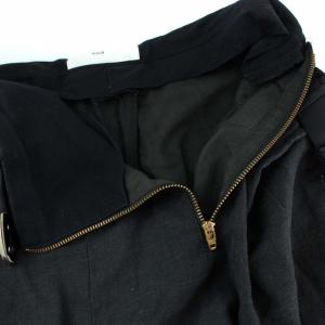 TOGA PULLA 19SS シャンブレーウールパンツ ベルト ウール リネン混 36 ブラック