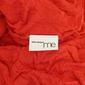 me ISSEY MIYAKE Tシャツ カットソー クルーネック プルオーバー 七分袖 シワ加工 レッド