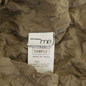 me ISSEY MIYAKE Tシャツ カットソー クルーネック プルオーバー 七分袖 シワ加工 グレー カーキ