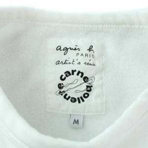 agnes b. PARIS Carne Bollente 19年製 スウェット トレーナー 裏起毛 プリント コットン M ホワイト