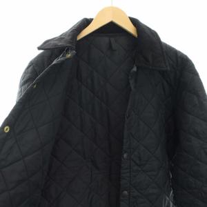 Barbour キルティングコート アウター ミドル ナイロン 襟コーデュロイ S ブラック