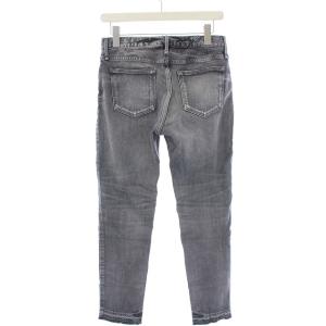 upper hights THE STELLA デニムパンツ ジーンズ テーパード フリンジ ダメージ加工 W24 グレー