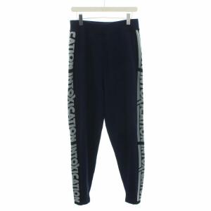 ニットパンツ ジョガーパンツ イージー サイドロゴ カシミヤ ウール混 S ネイビー ブラック グレー
