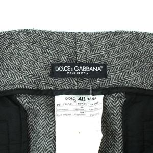 DOLCE&GABBANA パンツ スラックス ヘリンボーン ウール カシミヤ混 L 40 グレー