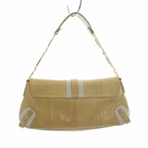 DOLCE&GABBANA ワンショルダーバッグ ハンドバッグ パイソン レザー チェーン ベージュ