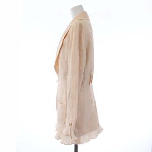 CHANEL 02年 ツイードジャケット ココマーク パールボタン M ピンクベージュ