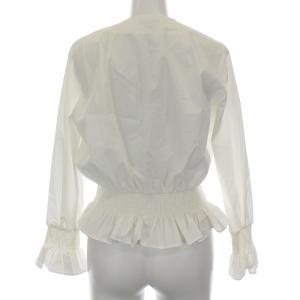 ANAYI 19SS ノーカラージャケット ギャザー ジップアップ 薄手 36 ホワイト