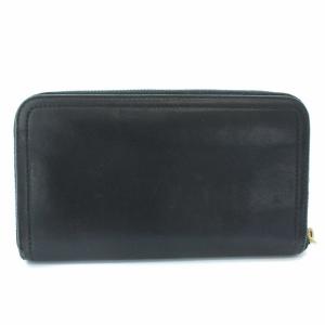 PRADA 長財布 ラウンドファスナー 三角ロゴ レザー ブラック