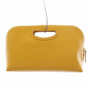 PELLICO ハンドバッグ レザー スエード 切替 F マスタード からし色