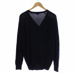 JOHN SMEDLEY BEAMS F別注 ニットカーディガン 長袖 Vネック ウール イギリス製 L ネイビー