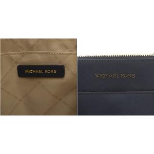 MICHAEL KORS トートバッグ ハンドバッグ ショルダーバッグ ロゴ レザー ネイビー
