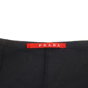 PRADA SPORT タックフレアワンピース ロング丈 五分袖 コットン 40 ネイビー