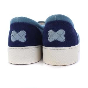 BOTTEGA VENETA イントレチャート スリッポン スエード 22cm ライトブルー