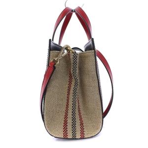 ETRO ハンドバッグ 2WAY PVC ペイズリー柄 赤 茶