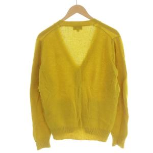 Maison Kitsuné カーディガン ニット 長袖 ワッペン ウール S イエロー